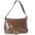 Fendi Zucchino Mama Forever Hobo Dark Beige Brown Multi Coated Canvas